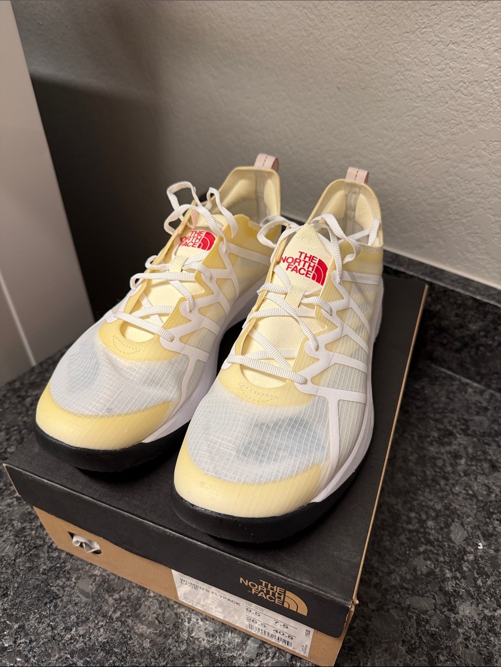 The North Face Women's Pale Yellow Mesh Lace-Up Sneakers